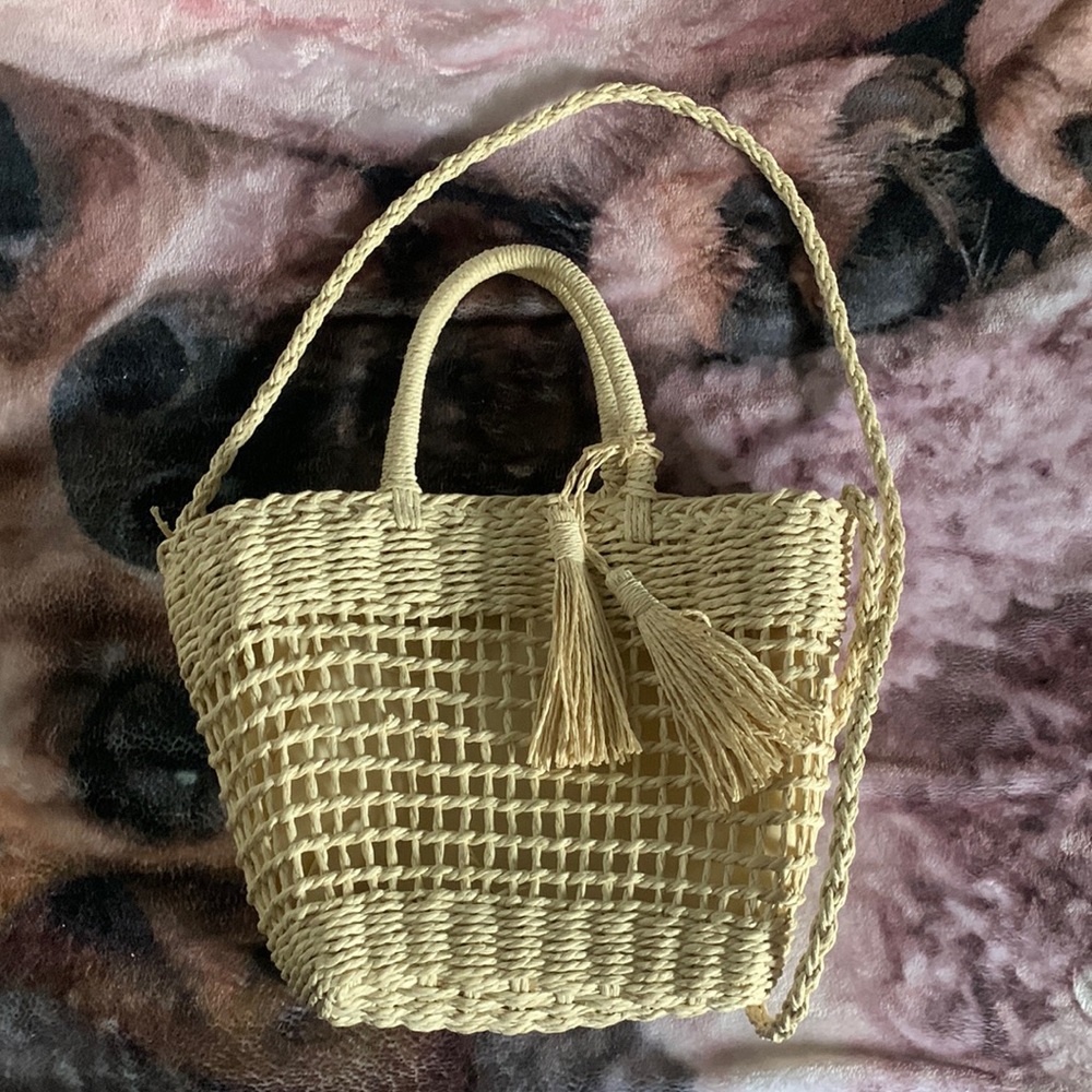 Woven Straw Crossbody Bag